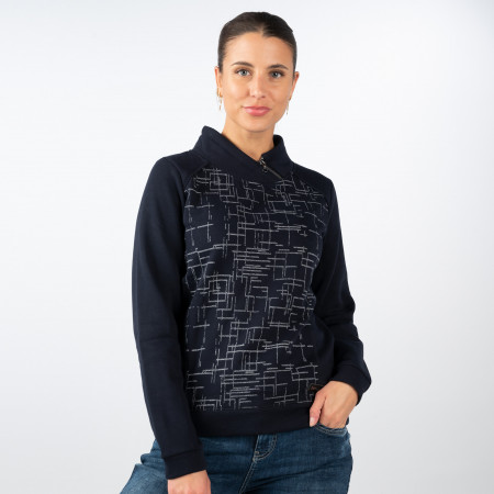 SALE % | s'questo | Sweatshirt - Regular Fit - Print | Blau online im Shop bei meinfischer.de kaufen