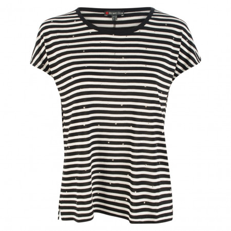 SALE % | Street One | T-Shirt - Regular Fit - Stripes | Schwarz online im Shop bei meinfischer.de kaufen