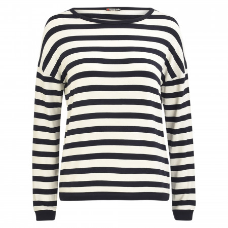 SALE % | Street One | Sweatshirt - Loose Fit - Stripes | Schwarz online im Shop bei meinfischer.de kaufen