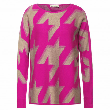 SALE % | Street One | Pullover - Loose Fit - Print | Pink online im Shop bei meinfischer.de kaufen
