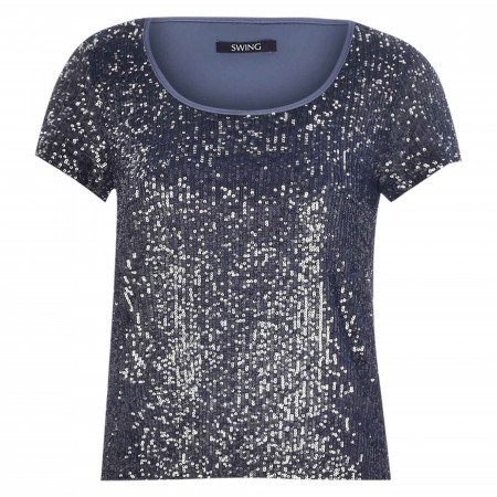 SALE % | Swing | Shirt - Regular Fit - Pailletten | Blau online im Shop bei meinfischer.de kaufen