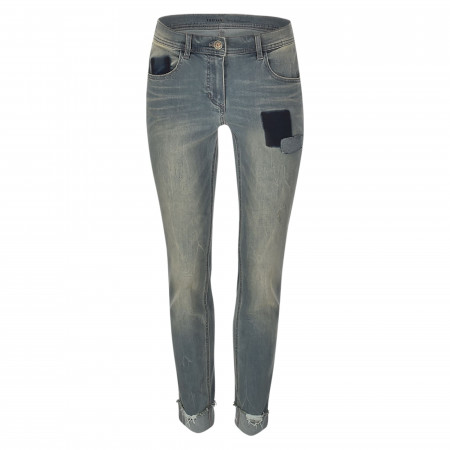 SALE % | Taifun | Boyfriend-Jeans - Slim Fit - Used-Look | Blau online im Shop bei meinfischer.de kaufen