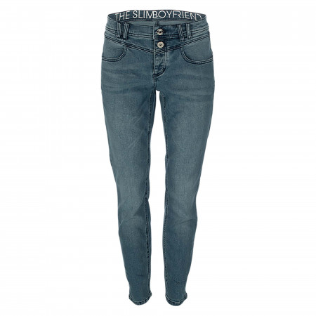 SALE % | Taifun | Jeans - Straight Fit - Used-Look | Blau online im Shop bei meinfischer.de kaufen