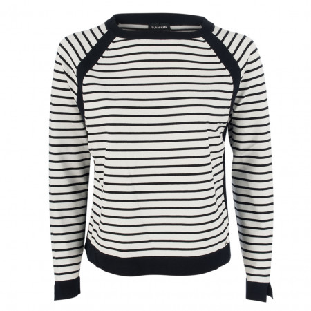SALE % | Taifun | Pullover - oversized - Stripes | Weiß online im Shop bei meinfischer.de kaufen