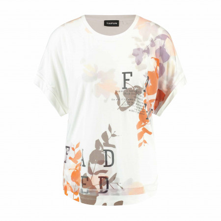 SALE % | Taifun | T-Shirt - Comfort Fit - Print | Weiß online im Shop bei meinfischer.de kaufen