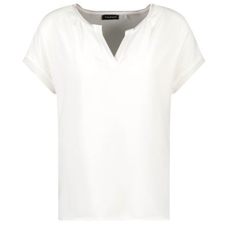SALE % | Taifun | T-Shirt - Regular Fit - V-Neck | Weiß online im Shop bei meinfischer.de kaufen