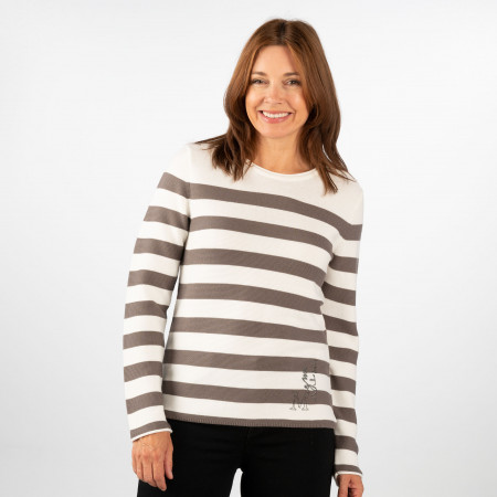 SALE % | Rabe | Pullover - Regular Fit - Stripe | Weiß online im Shop bei meinfischer.de kaufen