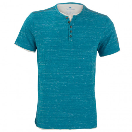 SALE % | Tom Tailor Men Casual | Henleyshirt - Modern Fit - 2-in-1-Optik | Blau online im Shop bei meinfischer.de kaufen