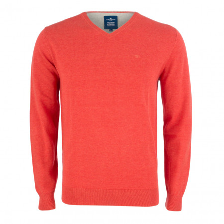 SALE % | Tom Tailor Men Casual | Pullover - Modern Fit - V-Neck | Orange online im Shop bei meinfischer.de kaufen