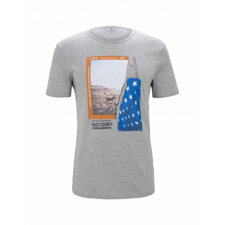 SALE % | Tom Tailor Men Casual | T-Shirt - Regular Fit - Print | Grau online im Shop bei meinfischer.de kaufen