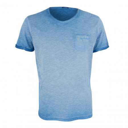 SALE % | Tom Tailor Men Casual | T-Shirt - Comfort Fit - Brusttasche | Blau online im Shop bei meinfischer.de kaufen