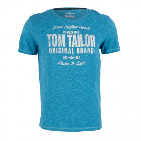 SALE % | Tom Tailor Men Casual | T-Shirt - Regular Fit - Melange-Optik | Blau online im Shop bei meinfischer.de kaufen