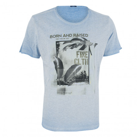 SALE % | Tom Tailor Men Casual | T-Shirt - Regular Fit - Frontprint | Blau online im Shop bei meinfischer.de kaufen