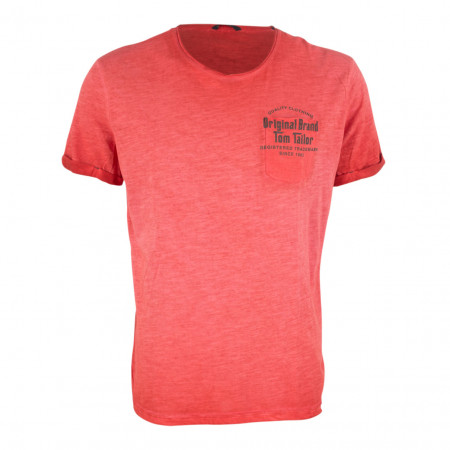 SALE % | Tom Tailor Men Casual | T-Shirt - Comfort Fit - Brusttasche | Rot online im Shop bei meinfischer.de kaufen