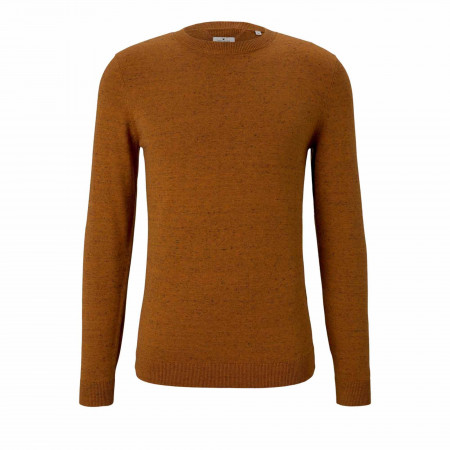 SALE % | Tom Tailor Men Casual | Pullover - Regular Fit - Melange-Optik | Orange online im Shop bei meinfischer.de kaufen