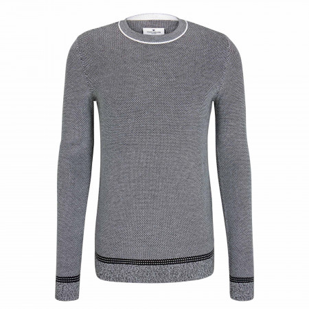 SALE % | Tom Tailor Men Casual | Sweater - Modern Fit - Struktur | Grau online im Shop bei meinfischer.de kaufen