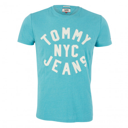 SALE % | Tommy Jeans | T-Shirt - Regular Fit - Labelprint | Blau online im Shop bei meinfischer.de kaufen