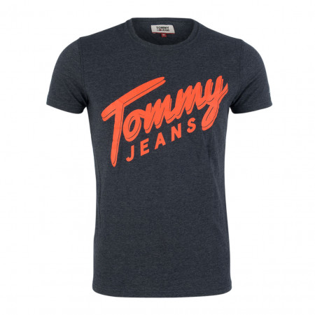 SALE % | Tommy Jeans | T-Shirt - Regular Fit - Label-Print | Blau online im Shop bei meinfischer.de kaufen
