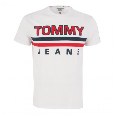 SALE % | Tommy Jeans | T-Shirt - Regular Fit - Labelprint | Weiß online im Shop bei meinfischer.de kaufen
