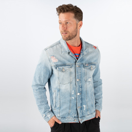SALE % | Tommy Jeans | Jeansjacke - Loose Fit - Destroyed | Blau online im Shop bei meinfischer.de kaufen