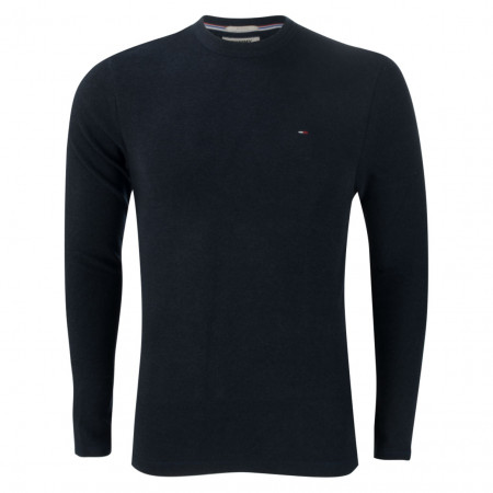 SALE % | Tommy Jeans | Pullover - Slim Fit - Miniwaffle Design | Schwarz online im Shop bei meinfischer.de kaufen