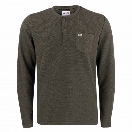 SALE % | Tommy Jeans | T-Shirt - Regular Fit - Henley | Grün online im Shop bei meinfischer.de kaufen