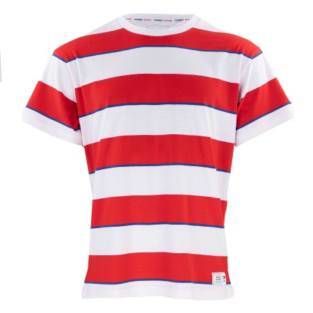 SALE % | Tommy Jeans | T-Shirt - Loose Fit - Streifen | Rot online im Shop bei meinfischer.de kaufen