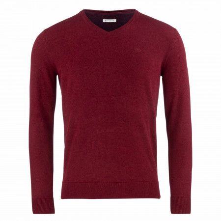 SALE % | Tom Tailor Men Casual | Pullover - Regular Fit - V-Neck | Rot online im Shop bei meinfischer.de kaufen