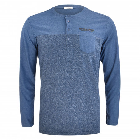 SALE % | Tom Tailor Men Casual | Shirt - Regular Fit - Henley | Blau online im Shop bei meinfischer.de kaufen