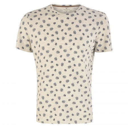 SALE % | Tom Tailor Men Casual | T-Shirt - Regular Fit - Leaf-Print | Weiß online im Shop bei meinfischer.de kaufen