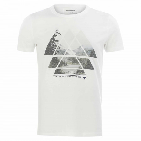 SALE % | Tom Tailor Men Casual | T-Shirt - Regular Fit - Photo-Print | Weiß online im Shop bei meinfischer.de kaufen