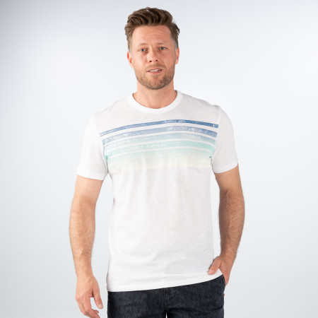 SALE % | Tom Tailor Men Casual | T-Shirt - Regular Fit - Print | Weiß online im Shop bei meinfischer.de kaufen