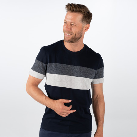 SALE % | Tom Tailor Men Casual | T-Shirt - Regular Fit - Colorblock | Blau online im Shop bei meinfischer.de kaufen