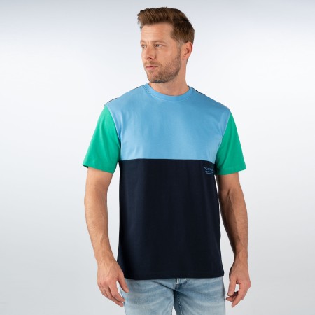 SALE % | Tom Tailor Denim | T-Shirt - Relaxed Fit - Colorblocking | Blau online im Shop bei meinfischer.de kaufen