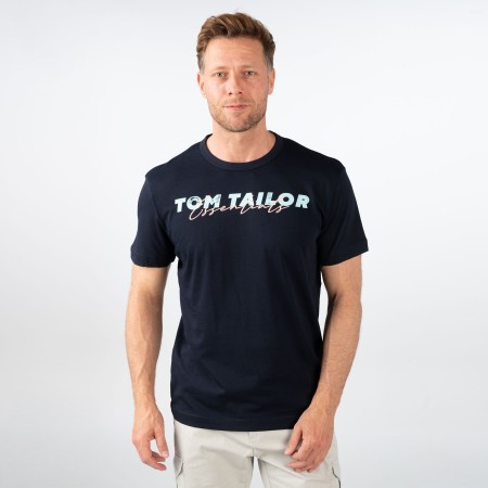 SALE % | Tom Tailor Men Casual | T-Shirt - Regular Fit - Wording | Blau online im Shop bei meinfischer.de kaufen