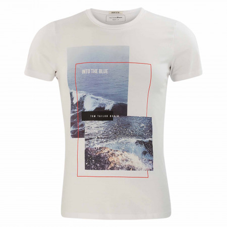 SALE % | Tom Tailor Denim | T-Shirt - Regular Fit - Print | Weiß online im Shop bei meinfischer.de kaufen