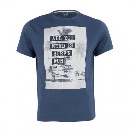 SALE % | Boss Casual | T-Shirt - Regular Fit - Print | Blau online im Shop bei meinfischer.de kaufen