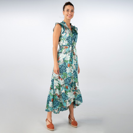 SALE % | Zero | Kleid -  Regular Fit - Flowerprint | Grün online im Shop bei meinfischer.de kaufen