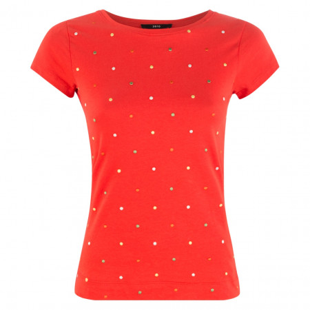 SALE % | Zero | T-Shirt  - Regular Fit - Dots | Rot online im Shop bei meinfischer.de kaufen