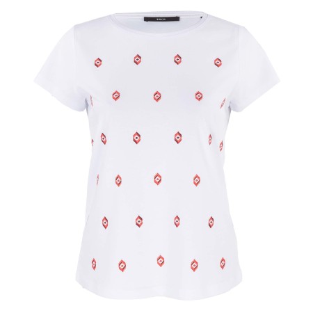 SALE % | Zero | T-Shirt - Regular Fit - Stickerei | Weiß online im Shop bei meinfischer.de kaufen