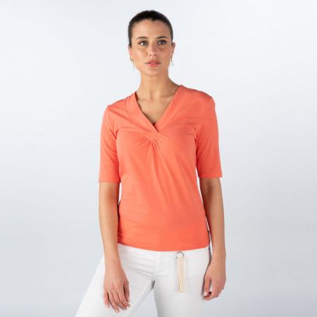 SALE % | Zero | T-Shirt - Slim Fit - V-Neck | Rosa online im Shop bei meinfischer.de kaufen